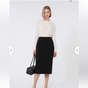 Max Mara Camel Hair knee-length Black Pencil Skirt